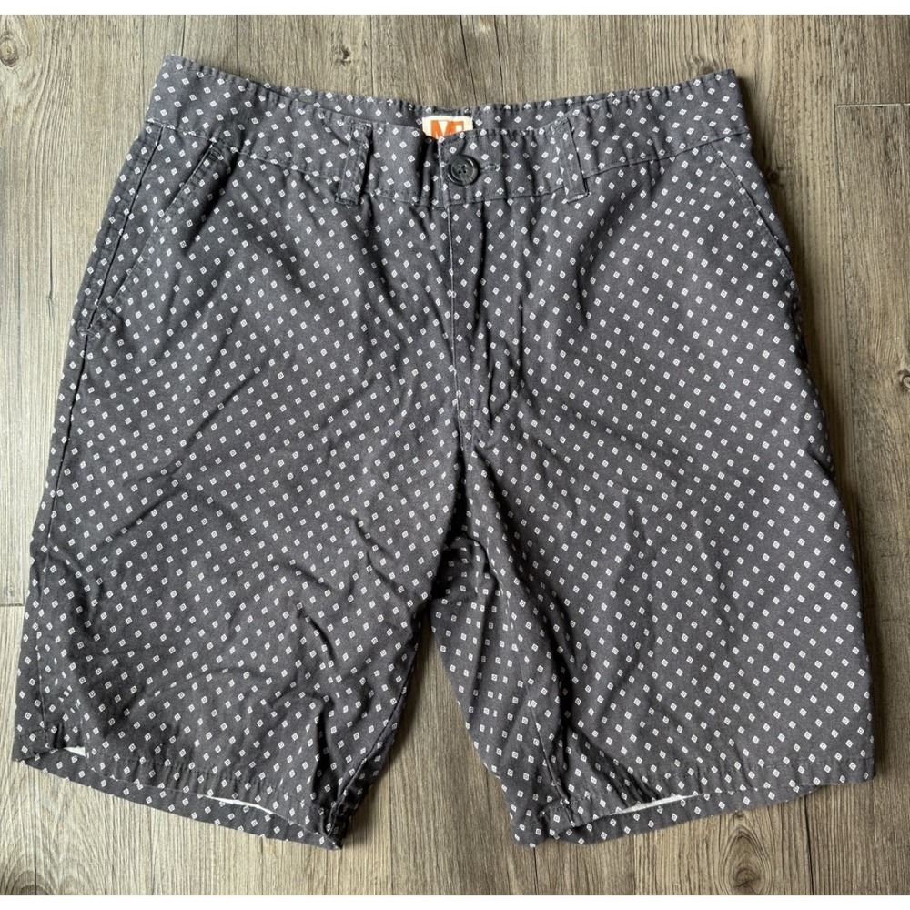 Michael Brandon Men's Size 32 Gray Geometric Diamond Print Flat Chino Short